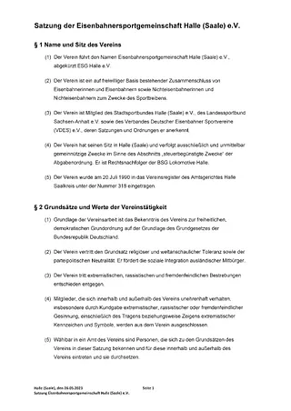 Aktuelle Satzung