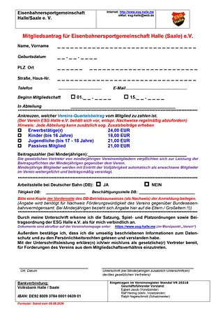 Mitgliedsantrag Standard